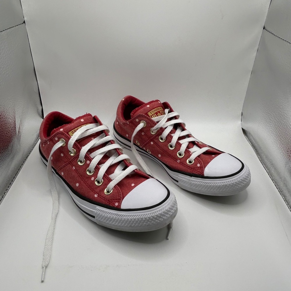 Converse Chuck Taylor All Star Madison Red Polka Dot Low Top Sneakers Womens